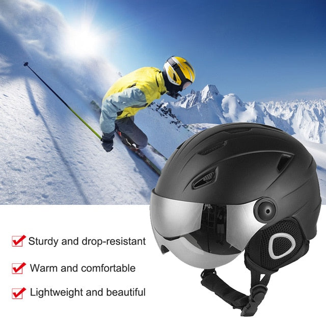 New Ski Helmet Integrally-Molded Snowboard Skiing Helmet Men Women Winter Skating Skateboard Helmets With Goggles