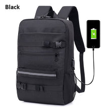 Load image into Gallery viewer, College Freestyle Skateboard Backpack Laptop Password Lock Anti-theft Shoulder Backpack Parkour Longboard Wheel USB Charge Bags