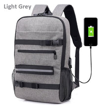 Load image into Gallery viewer, College Freestyle Skateboard Backpack Laptop Password Lock Anti-theft Shoulder Backpack Parkour Longboard Wheel USB Charge Bags