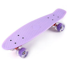 Load image into Gallery viewer, 22 Inches Skate Board Banana Style Mini Cruiser Long Board Pastel Color Adult Child Fish Skateboard with LED Flashing Wheels