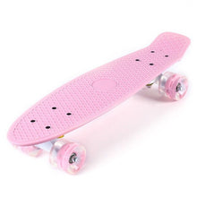 Load image into Gallery viewer, 22 Inches Skate Board Banana Style Mini Cruiser Long Board Pastel Color Adult Child Fish Skateboard with LED Flashing Wheels