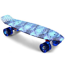 Load image into Gallery viewer, CL-94 22 Inch Long Skateboard Printed Graffiti Starry Sky Pattern Retro Mini Skateboard Cruiser PU Four-Wheel Skate Board