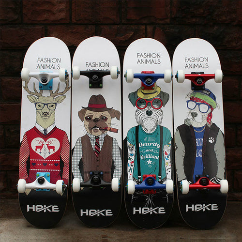 Professional Canadian Maple 4 Wheels Double Rocker Skateboard 31 Inch Long Skate Board Graffiti Style Highway Skateboard