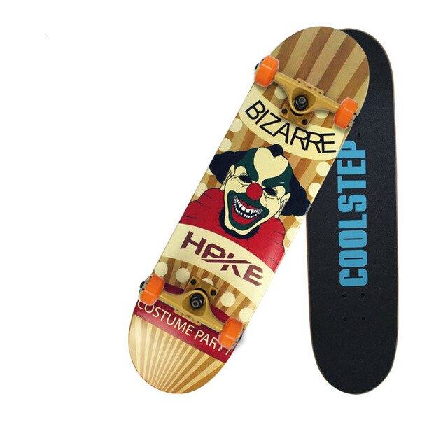 Professional Canadian Maple 4 Wheels Double Rocker Skateboard 31 Inch Long Skate Board Graffiti Style Highway Skateboard