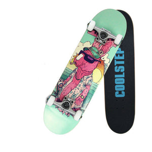 Professional Canadian Maple 4 Wheels Double Rocker Skateboard 31 Inch Long Skate Board Graffiti Style Highway Skateboard