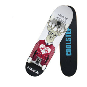 Professional Canadian Maple 4 Wheels Double Rocker Skateboard 31 Inch Long Skate Board Graffiti Style Highway Skateboard