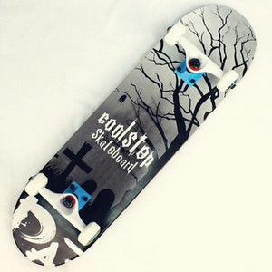 Professional Canadian Maple 4 Wheels Double Rocker Skateboard 31 Inch Long Skate Board Graffiti Style Highway Skateboard