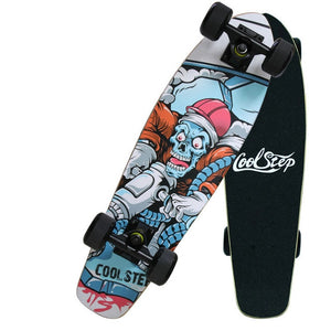 Freestyle Printing Street 26 inch Skate Board Complete Retro Graffiti Style Skateboard Cruiser Long Skateboards Maple