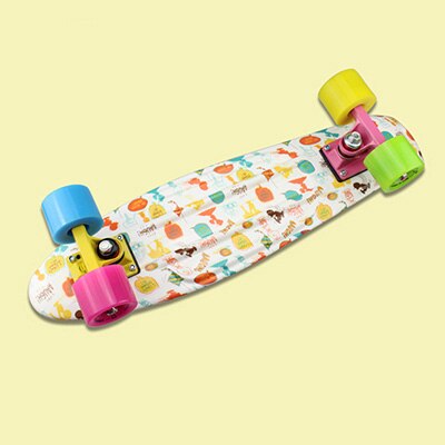 New Camouflage Printed Fish board mini cruiser skateboard single long board children warped road skate longboard scooter PN07