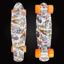Load image into Gallery viewer, New Peny Fish Board 22&quot;Printed mini cruiser plastic skateboard trucks long board children&#39;s scooter four-wheel skates PD01