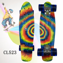 Load image into Gallery viewer, Qualit 22&quot; Multi Banana Board color mixed Cruiser Skateboard Retro Mini Skate Long Board Small Plastic Longboard Complete Skates