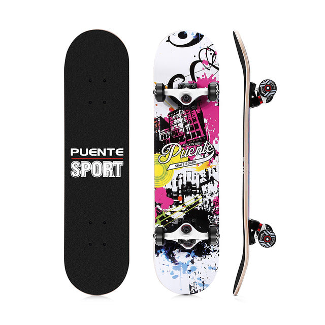 PUENTE 602 ABEC - 9 Four-wheel Skate Board Double Snubby Maple Skateboard Long Board Skate Board 5 Colors