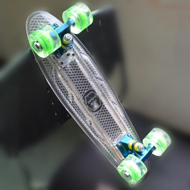 2019 Green Transparent original Peny Board led skateboard Mini Longboard Skate Fish Long Board skate wheel Cruiser Pnny Board 22